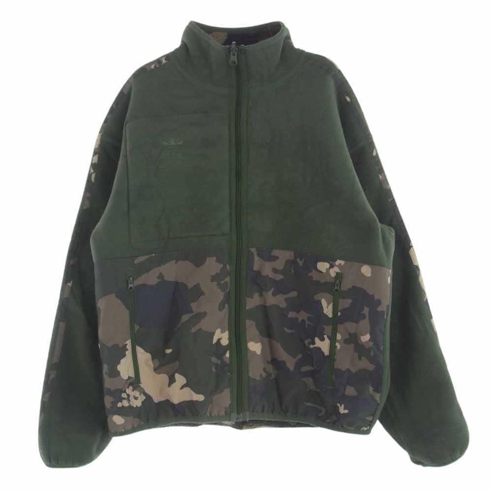 adidas アディダス IP0279 M CAMO FLEECE JKT カモ柄 迷彩 リバーシブル フリース ジップアップ ジャケット マルチカラー系 グリーン系 ASIA /D【中古】