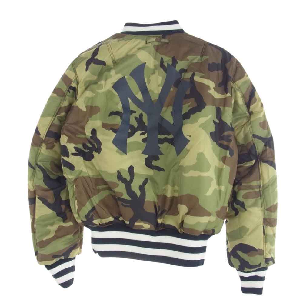 ALPHA アルファ 13078687 NEWERA ニューエラ MA-1 ニューヨーク・ヤンキース ワッペン ミリタリージャケット ネイビー系 マルチカラー系 M【極上美品】【中古】