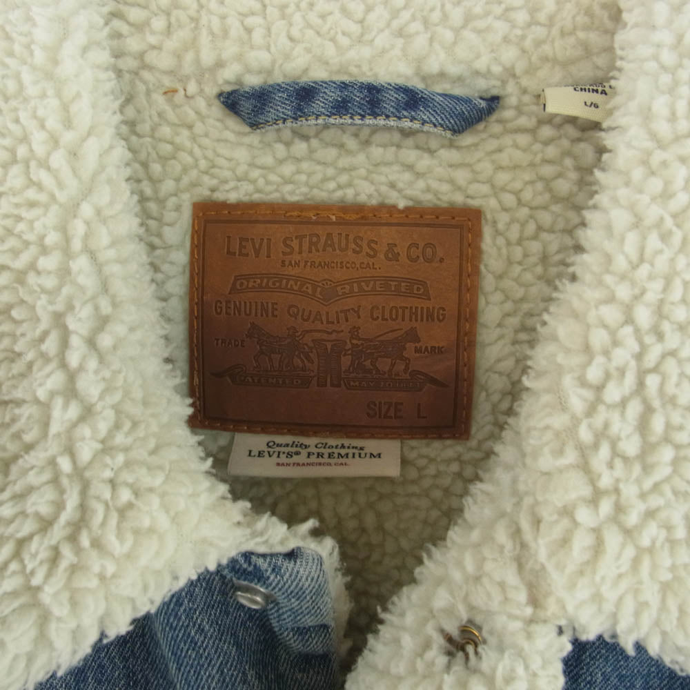 Levi's リーバイス PC9-16365-0128 PREMIUM プレミアム TYPE3 SHERPA TRUCKER JACKET シェルパ トラッカー デニムジャケット ボアジャケット インディゴブルー系 L【美品】【中古】