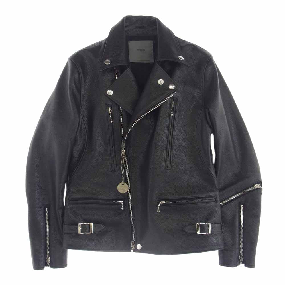 STRUM ストラム STL083-01 クロム鞣し エンボス シュリンクステア LIST ダブルライダースジャケット ブラック系 3(S)【極上美品】【中古】