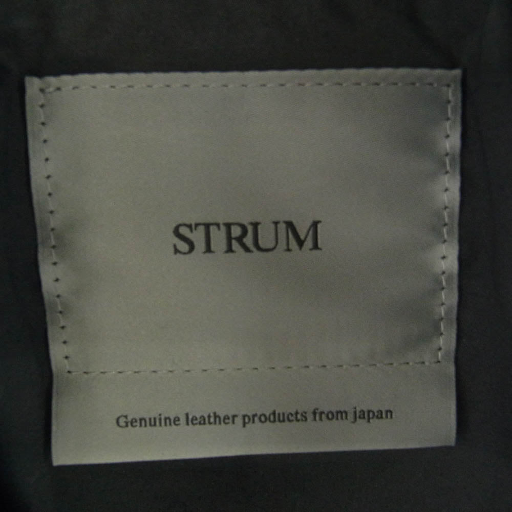 STRUM ストラム STL083-01 クロム鞣し エンボス シュリンクステア LIST ダブルライダースジャケット ブラック系 3(S)【極上美品】【中古】