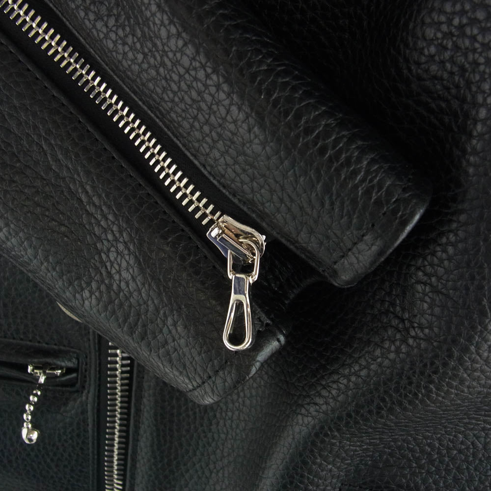 STRUM ストラム STL083-01 クロム鞣し エンボス シュリンクステア LIST ダブルライダースジャケット ブラック系 3(S)【極上美品】【中古】