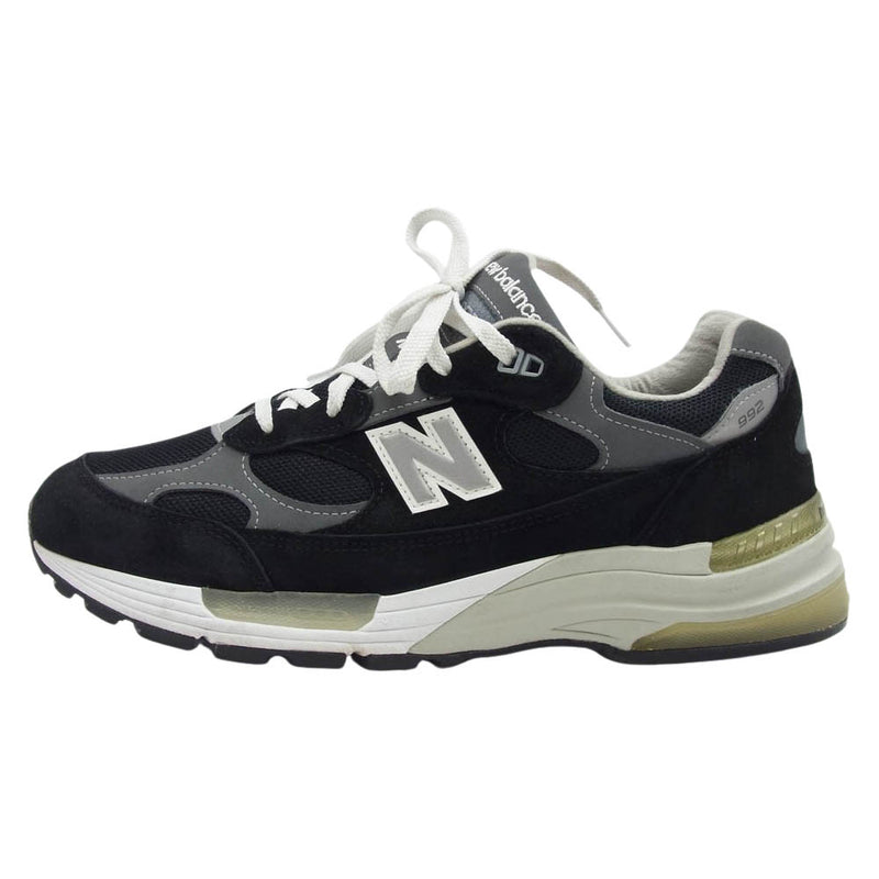 NEW BALANCE ニューバランス M992EB 992 スエード スニーカー USA製 ブラック系 28cm【中古】