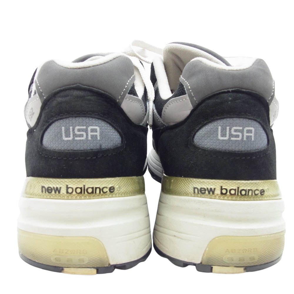 NEW BALANCE ニューバランス M992EB 992 スエード スニーカー USA製 ブラック系 28cm【中古】