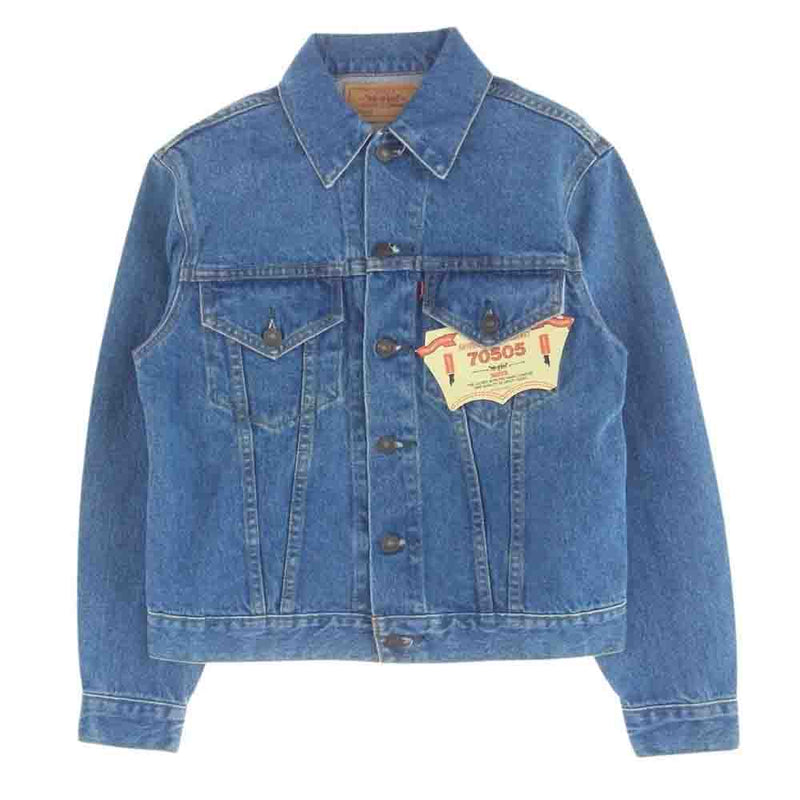 Levi's リーバイス 70505-02 香港製 90s 復刻 3rd 70505 復刻 デニム ジャケット インディゴブルー系 36【極上美品】【中古】