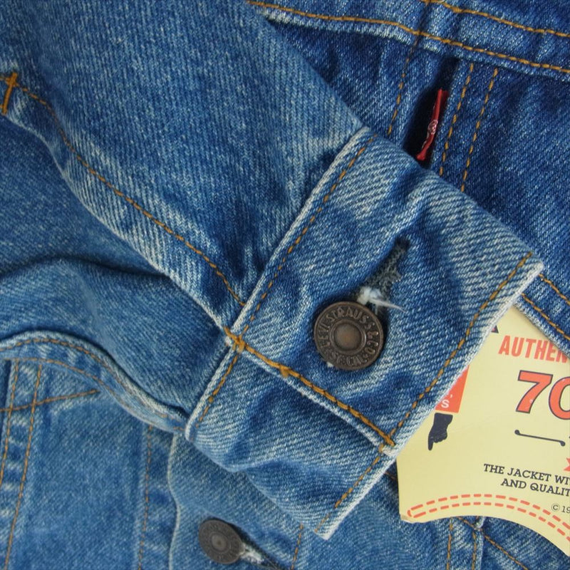 Levi's リーバイス 70505-02 香港製 90s 復刻 3rd 70505 復刻 デニム ジャケット インディゴブルー系 36【極上美品】【中古】