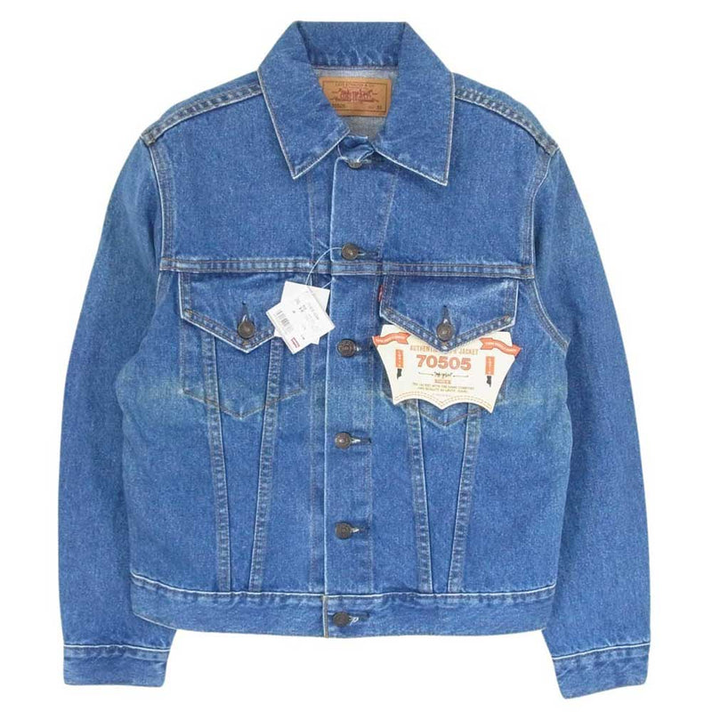 Levi's リーバイス 70505-02 香港製 90s 復刻 3rd 70505 復刻 デニム ジャケット インディゴブルー系 36【極上美品】【中古】