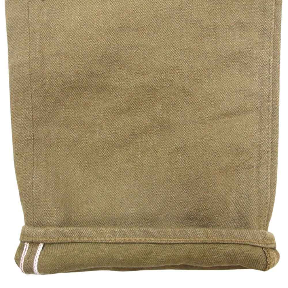 ONI DENIM 鬼デニム ONI-246-OLOL 縦緯先染め硫化 ニートストレート デニム パンツ W31 カーキ系【美品】【中古】