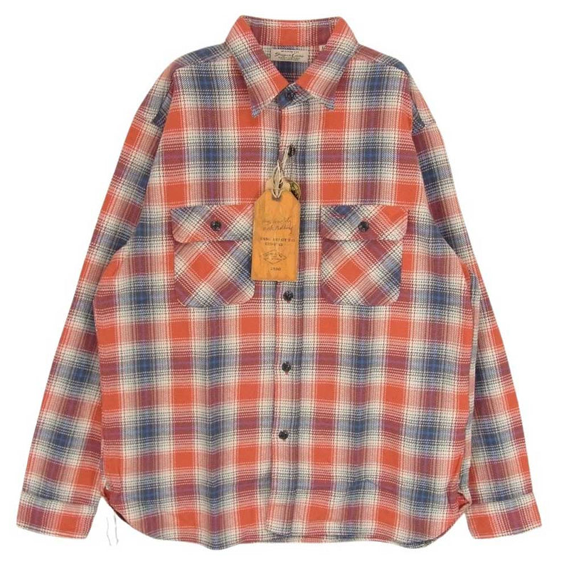 SUGAR CANE シュガーケーン SC29365 FICTION ROMANCE TWILL CHECK WORK SHIRTS チェック シャツ レッド系 L【新古品】【未使用】【中古】