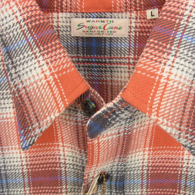 SUGAR CANE シュガーケーン SC29365 FICTION ROMANCE TWILL CHECK WORK SHIRTS チェック シャツ レッド系 L【新古品】【未使用】【中古】