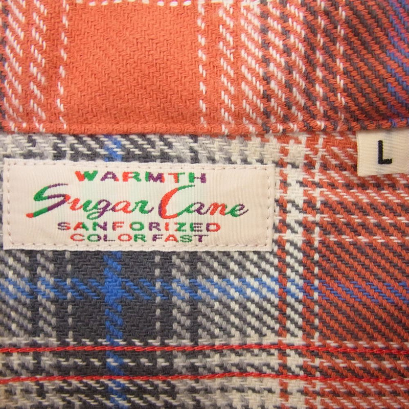 SUGAR CANE シュガーケーン SC29365 FICTION ROMANCE TWILL CHECK WORK SHIRTS チェック シャツ レッド系 L【新古品】【未使用】【中古】