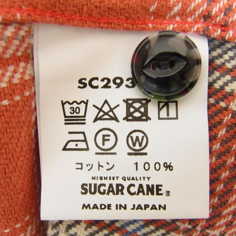 SUGAR CANE シュガーケーン SC29365 FICTION ROMANCE TWILL CHECK WORK SHIRTS チェック シャツ レッド系 L【新古品】【未使用】【中古】