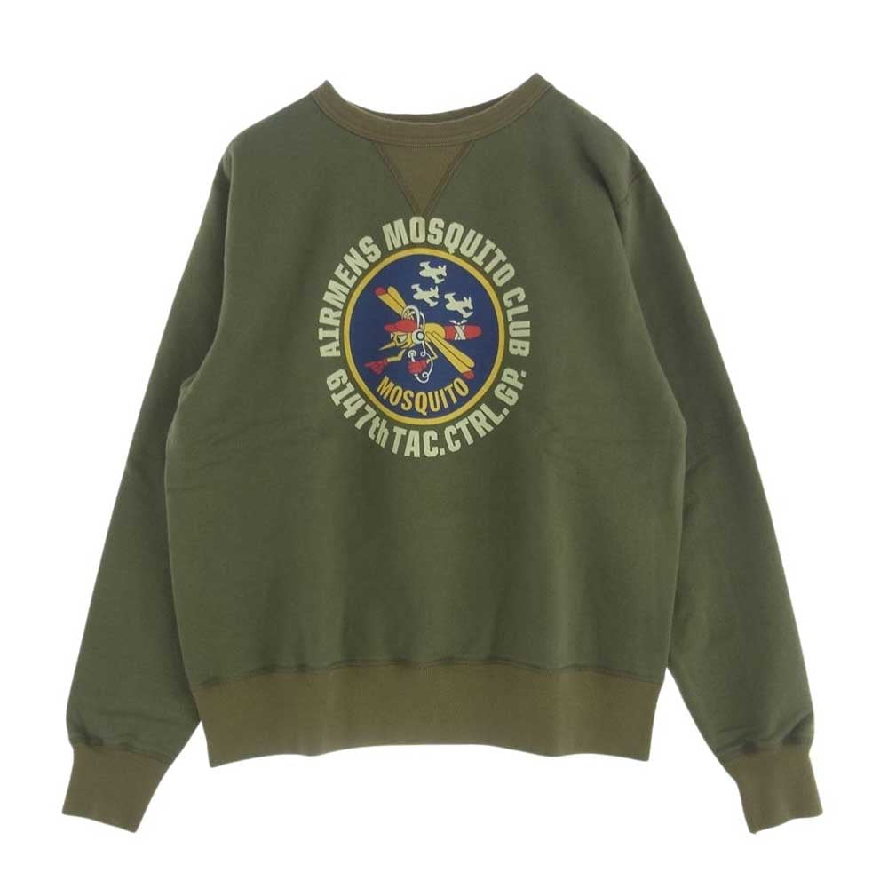 Buzz Rickson's バズリクソンズ BR69290 AIRMENS MOSQUITO CLUB セットインスリーブ スウェット グリーン系 L【新古品】【未使用】【中古】