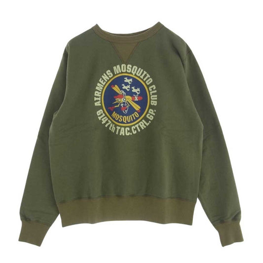 Buzz Rickson's バズリクソンズ BR69290 AIRMENS MOSQUITO CLUB セットインスリーブ スウェット グリーン系 L【新古品】【未使用】【中古】