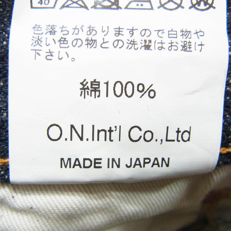 ONI DENIM 鬼デニム ONI-246-CCD Kabuki 15ozクラッシュド コンクリート デニム パンツ W32 インディゴブルー系【極上美品】【中古】