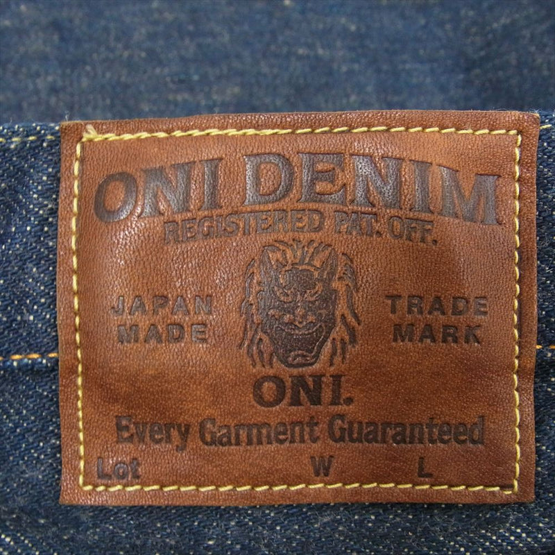 ONI DENIM 鬼デニム ONI-266ZR-ECRU 20oz 緯糸 エクリュ シークレット リラックス ストレート デニム パンツ W32 インディゴブルー系【極上美品】【中古】