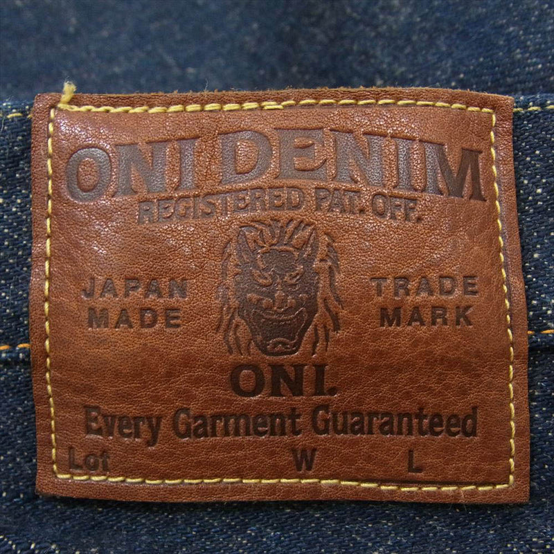 ONI DENIM 鬼デニム ONI-266ZR-ECRU 20oz 緯糸 エクリュ シークレット リラックス ストレート デニム パンツ W32 インディゴブルー系【極上美品】【中古】