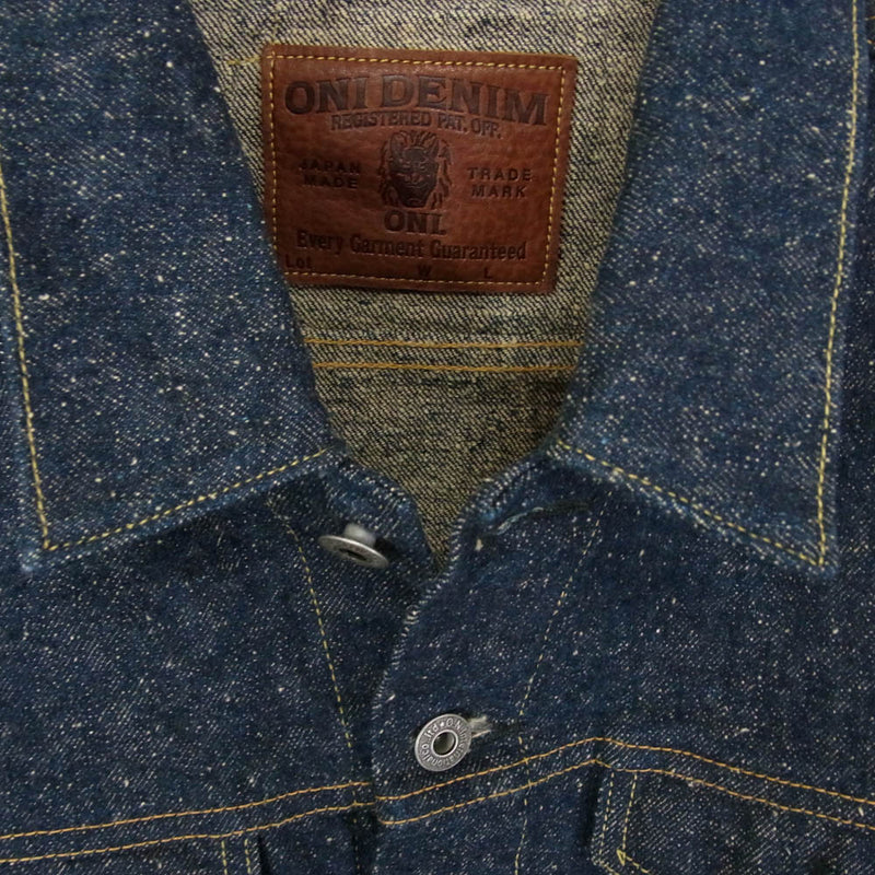 ONI DENIM 鬼デニム ONI-02527P-CCD Kabuki 15oz. クラッシュドコンクリートデニム 歌舞伎耳 3rdタイプ デニムジャケット ワンウォッシュ インディゴブルー系 40【極上美品】【中古】