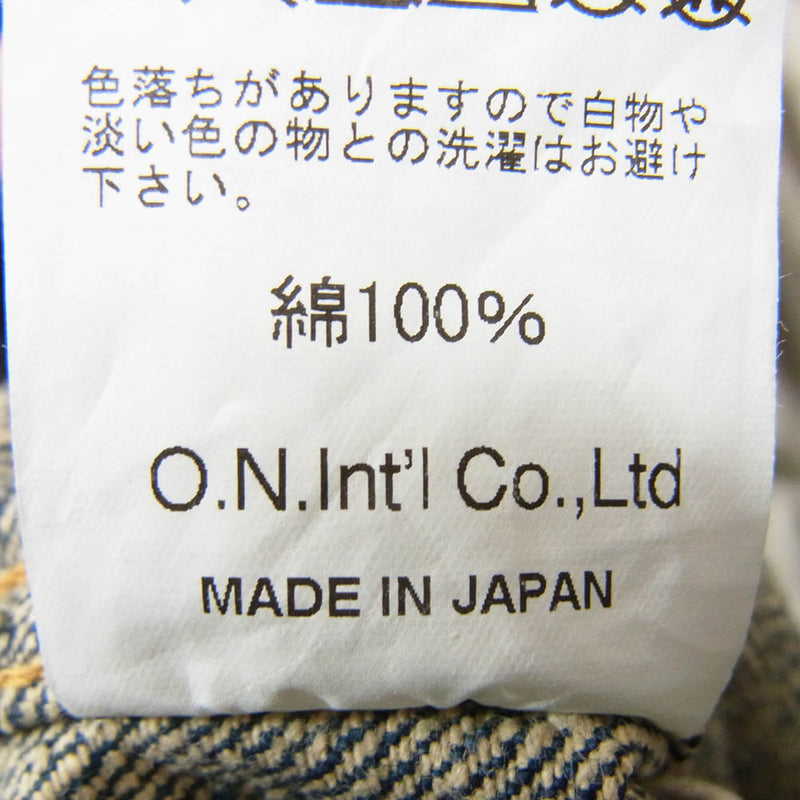 ONI DENIM 鬼デニム ONI-02527P-CCD Kabuki 15oz. クラッシュドコンクリートデニム 歌舞伎耳 3rdタイプ デニムジャケット ワンウォッシュ インディゴブルー系 40【極上美品】【中古】