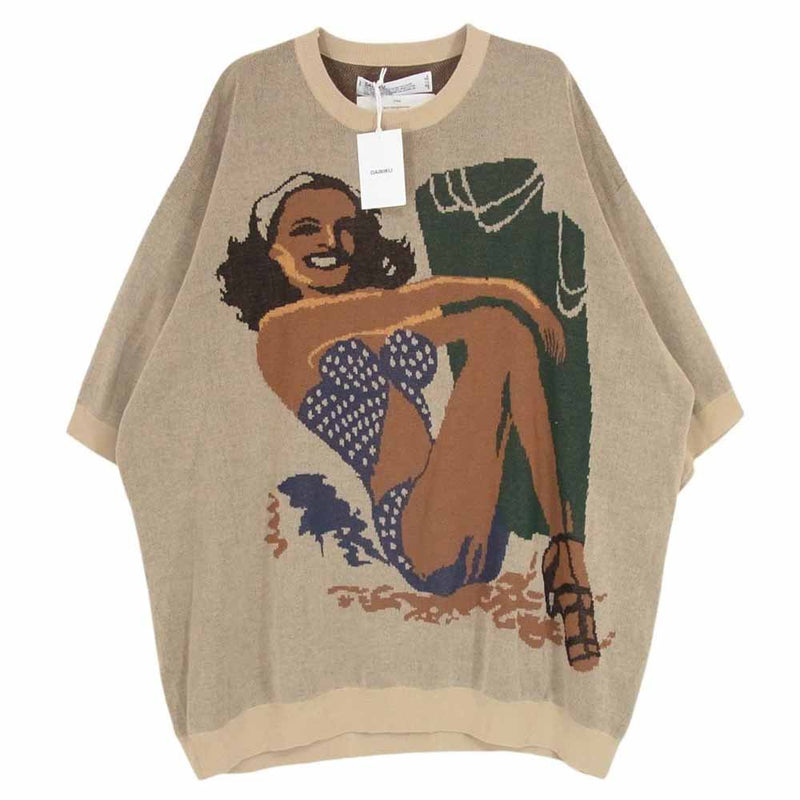 ダイリク 24SS K-8 Smiling Girl Pullover Knit プルオーバー 半袖 ニット ブラウン系 F【極上美品】【中古】