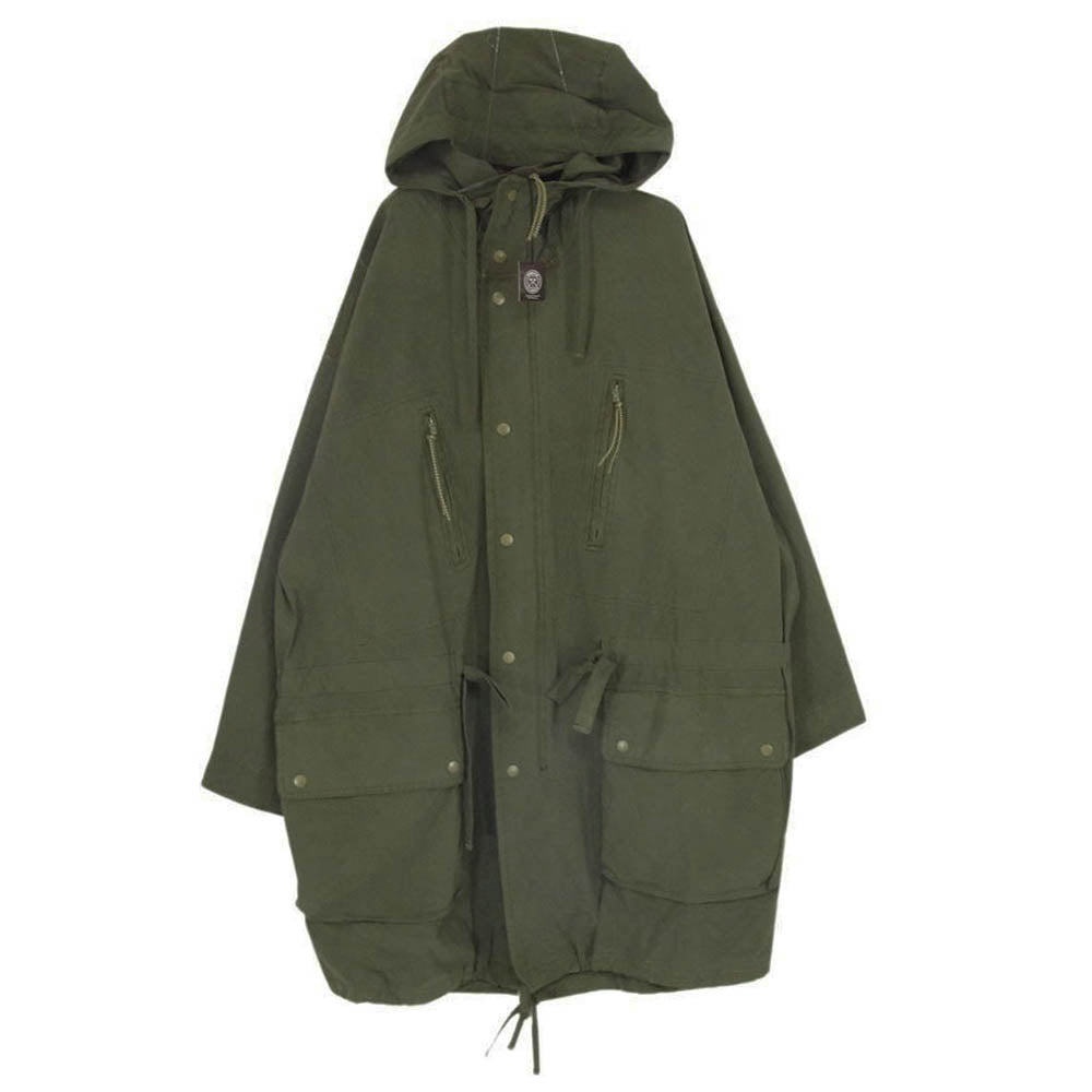 PORTER CLASSIC ポータークラシック PC-015-1591-52-03 SUPER NYLON STRETCH COAT OLIVE スーパー ナイロン ストレッチ ミリタリー コート カーキ系 S【極上美品】【中古】