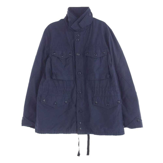 Engineered Garments エンジニアードガーメンツ バックサテン マルチポケット スタンド カラー ミリタリー フィールド ジャケット ネイビー系 M【中古】