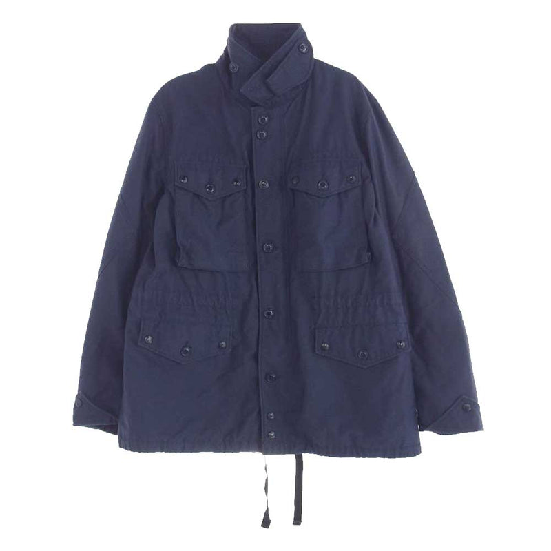 Engineered Garments エンジニアードガーメンツ バックサテン マルチポケット スタンド カラー ミリタリー フィールド ジャケット ネイビー系 M【中古】