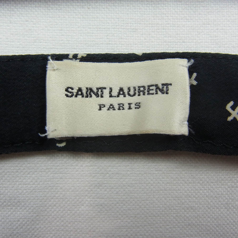 SAINT LAURENT サンローラン 369978 4Y005 1078 国内正規品 総柄 シルク スカーフ タイ ブラック系【中古】