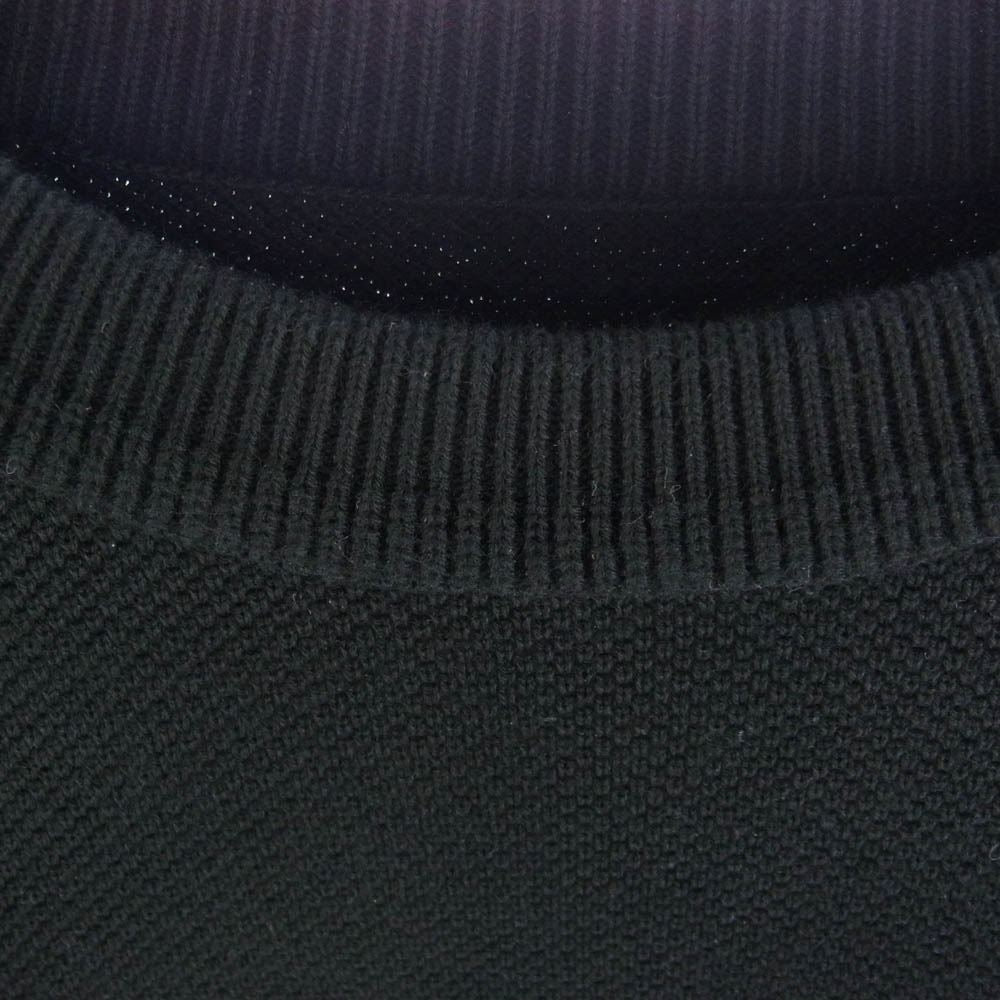 crepuscule クレプスキュール 2003ー003 MOSS STITCH CREW SLIT コットン ニット ブラック系 2【中古】