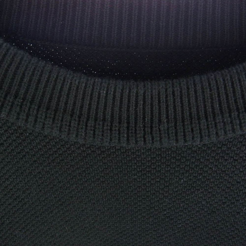 crepuscule クレプスキュール 2003ー003 MOSS STITCH CREW SLIT コットン ニット ブラック系 2【中古】