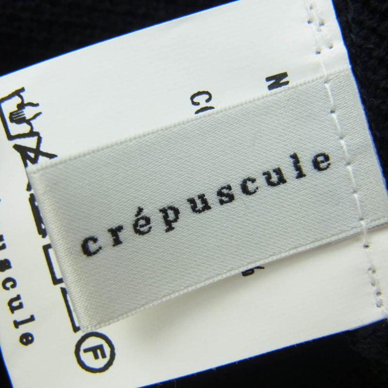 crepuscule クレプスキュール 2003ー003 MOSS STITCH CREW SLIT コットン ニット ブラック系 2【中古】