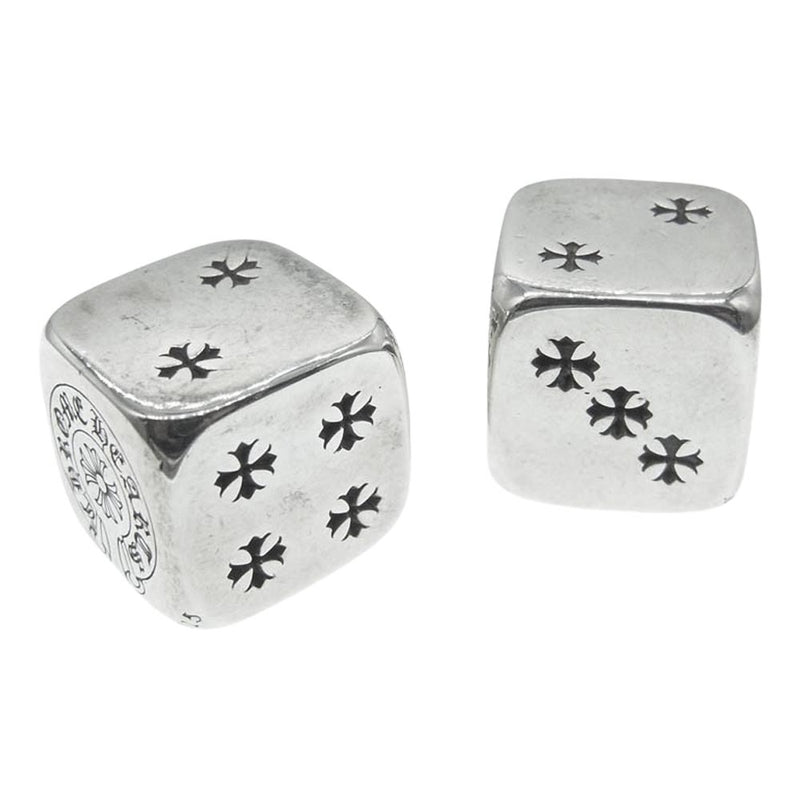 CHROME HEARTS クロムハーツ（原本無） DICE ダイス 2個セット サイコロ シルバー系【中古】