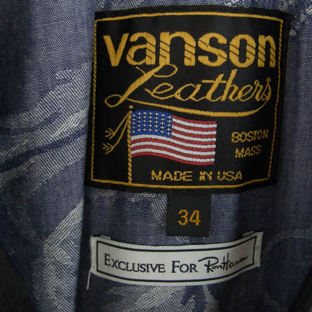 K*Z様 vanson ロンハーマン　 ダブルライダースジャケット 34 ネイビ VANSON×Ron Hermanよりダブルライダースジャケット入荷。[2020.02.17
