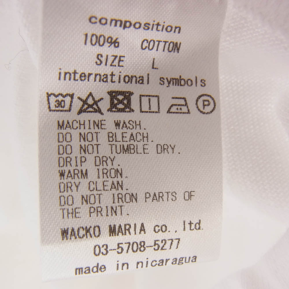 WACKO MARIA ワコマリア 24AW BOB MARLEY CREW NECK T-SHIRT Ｔシャツ 半袖 ホワイト系 L【中古】