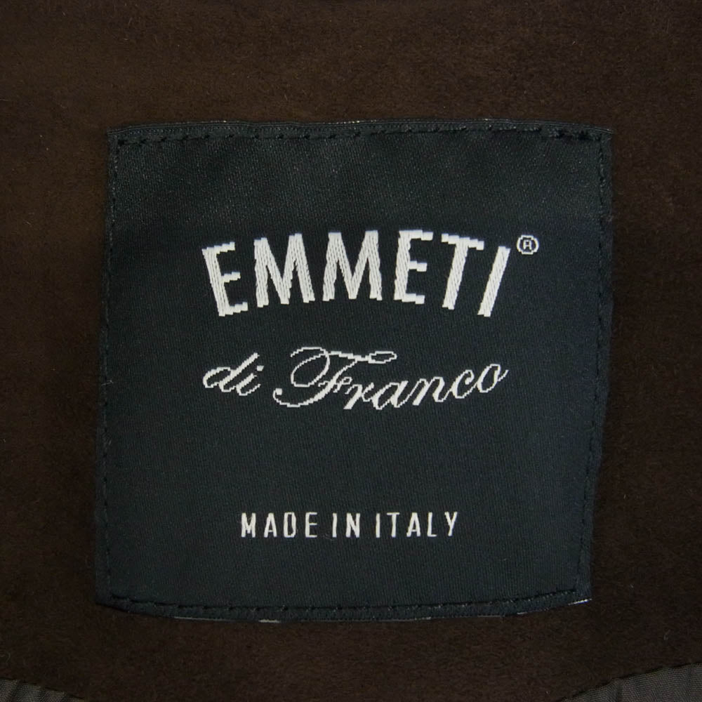 EMMETI エンメティ GIAPPONE-074 国内正規品 イタリア製 JURI GOAT SKIN SUEDE ゴートスキン スエード ライダース ジャケット ブラウン系 48【中古】