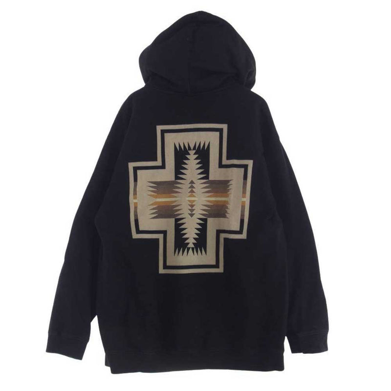 PENDLETON ペンドルトン RAGLAN BACK PRINT SWEATHOODIE ラグラン バックプリント スウェット フーディ パーカー ブラック系 L【中古】