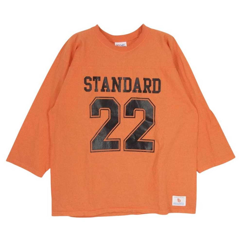 STANDARD CALIFORNIA スタンダードカリフォルニア 24SS 22 ロゴ 七分丈 フットボール Tシャツ カットソー オレンジ系 L【中古】