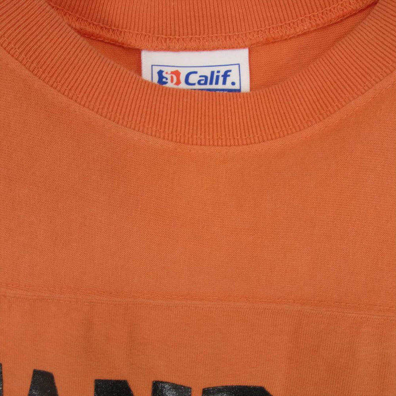 STANDARD CALIFORNIA スタンダードカリフォルニア 24SS 22 ロゴ 七分丈 フットボール Tシャツ カットソー オレンジ系 L【中古】