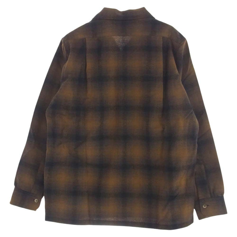 サブカルチャー SCSH-A2304 WOOL CHECK SHIRT BROWN ウール チェック 長袖 シャツ ブラウン系 2【極上美品】【中古】