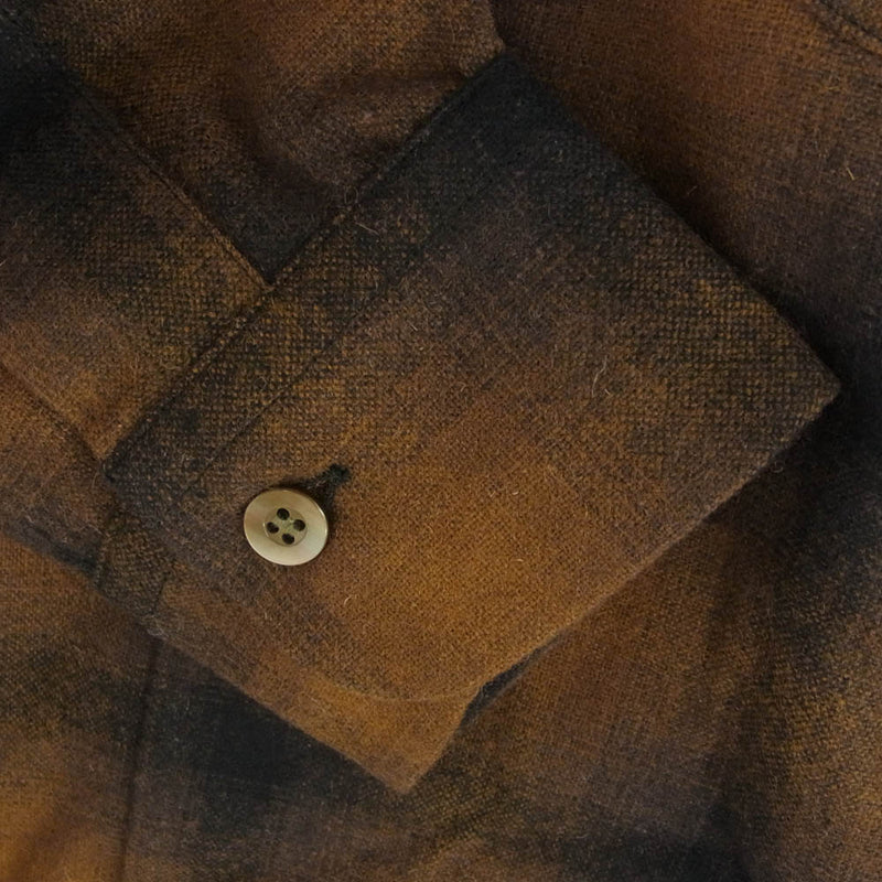 サブカルチャー SCSH-A2304 WOOL CHECK SHIRT BROWN ウール チェック 長袖 シャツ ブラウン系 2【極上美品】【中古】