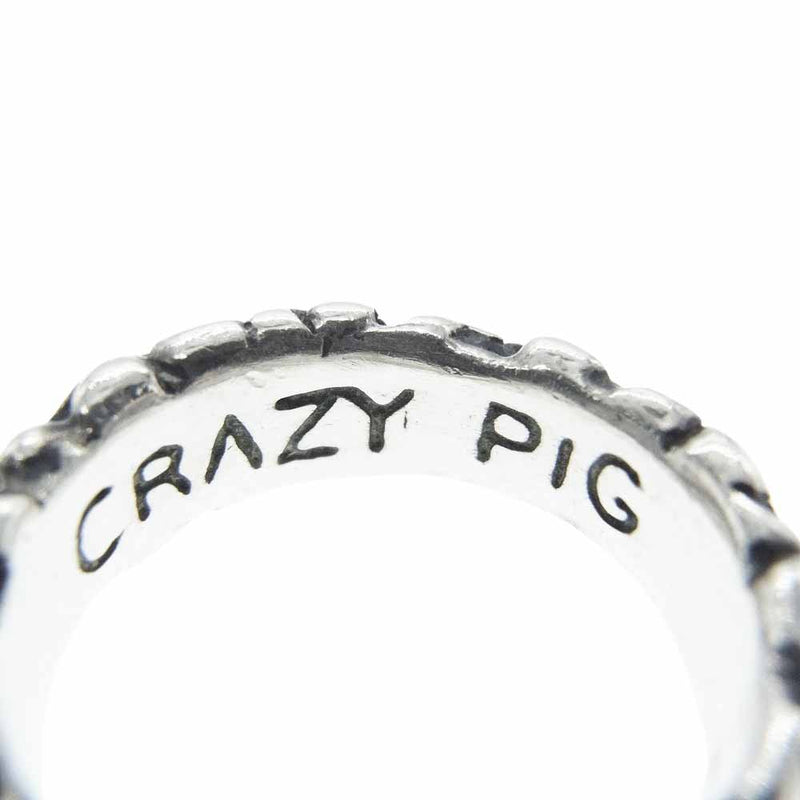 CRAZY PIG クレイジーピッグ TUDOR TOP BAND RING チューダー トップ バンド リング シルバー系 17号【中古】