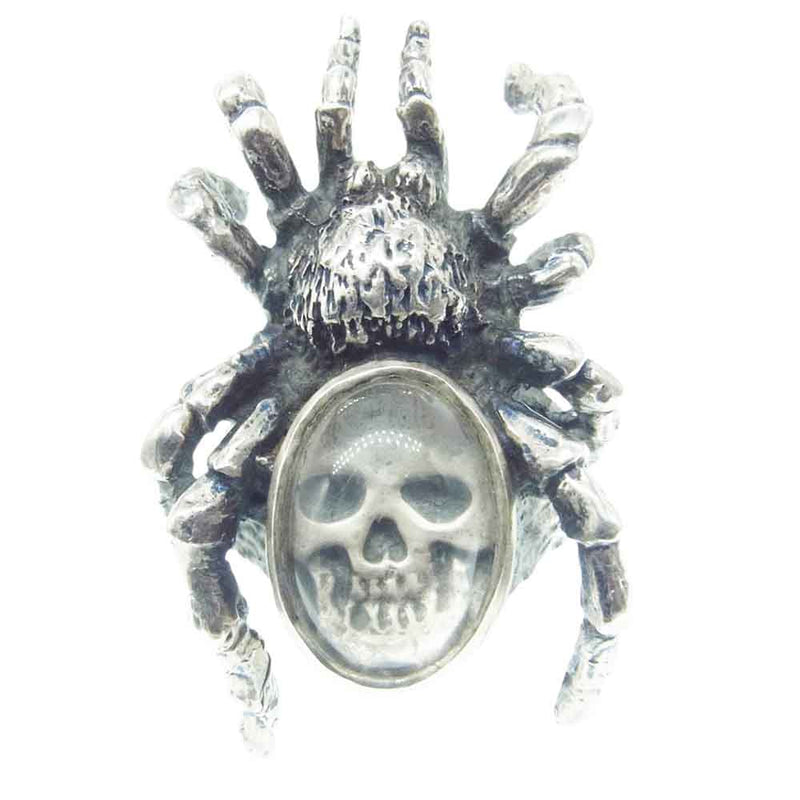 CRAZY PIG クレイジーピッグ Crystal Tarantula Ring クリスタル タランチュラ 大蜘蛛 スパイダー リング シルバー系 16号【中古】