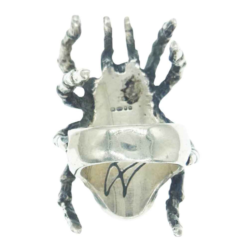 CRAZY PIG クレイジーピッグ Crystal Tarantula Ring クリスタル タランチュラ 大蜘蛛 スパイダー リング シルバー系 16号【中古】