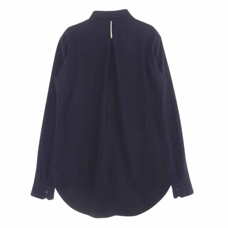 アラキユウ ETS06 special FTKKZCA raw cut pointed collar narrow shirt special アラシャン カシミヤ ナロー 長袖 シャツ ネイビー系 1【中古】