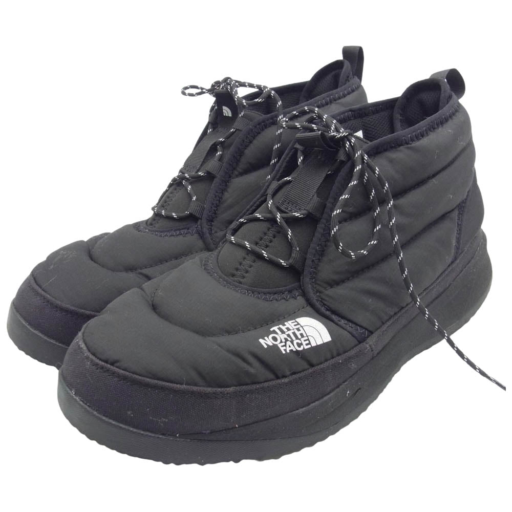 THE NORTH FACE ノースフェイス NF52076 Nuptse Bootie WP Logo Short ヌプシ ブーティ ウォータープルーフ トレッキング ブーツ ブラック系 27cm【中古】