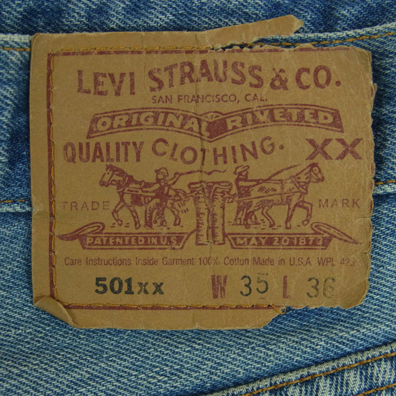 Levi's リーバイス 90s 501 USA製 ボタン裏522刻印 コットン デニム パンツ インディゴブルー系 W35 L36【中古】