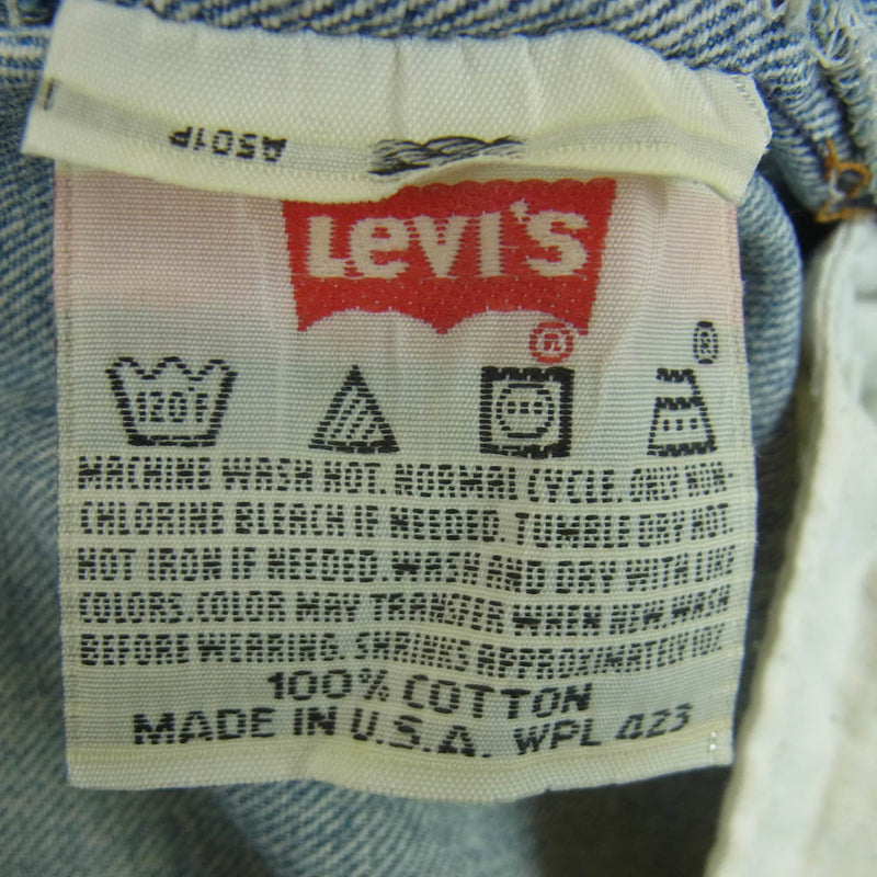 Levi's リーバイス 90s 501 USA製 ボタン裏522刻印 コットン デニム パンツ インディゴブルー系 W35 L36【中古】