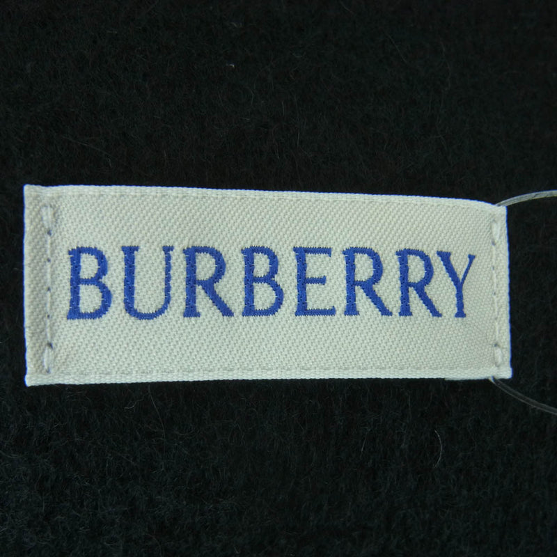 BURBERRY バーバリー カシミヤ カシミア100％ ロゴ刺繍 フリンジ マフラー スコットランド製 グレー系【中古】