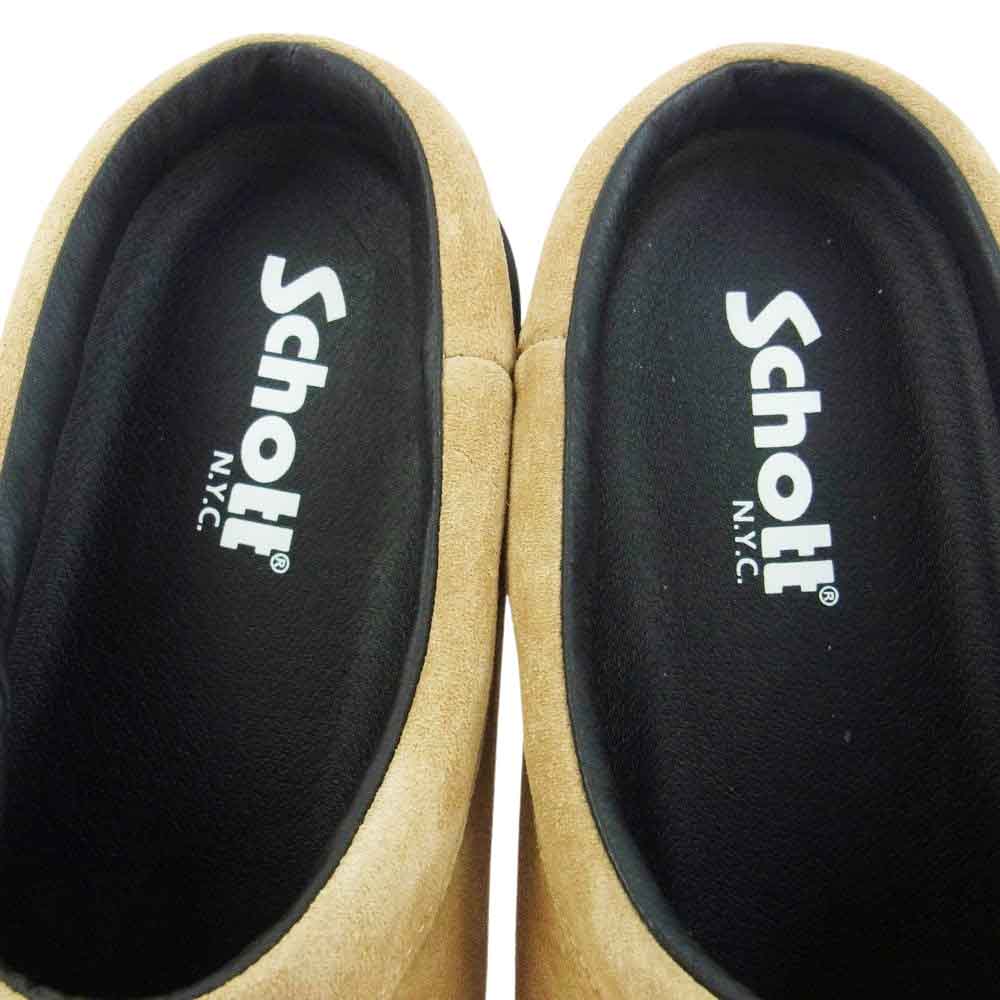 schott ショット S23004 Leather Clog レザー クロッグ シューズ ベージュ系 27cm【極上美品】【中古】