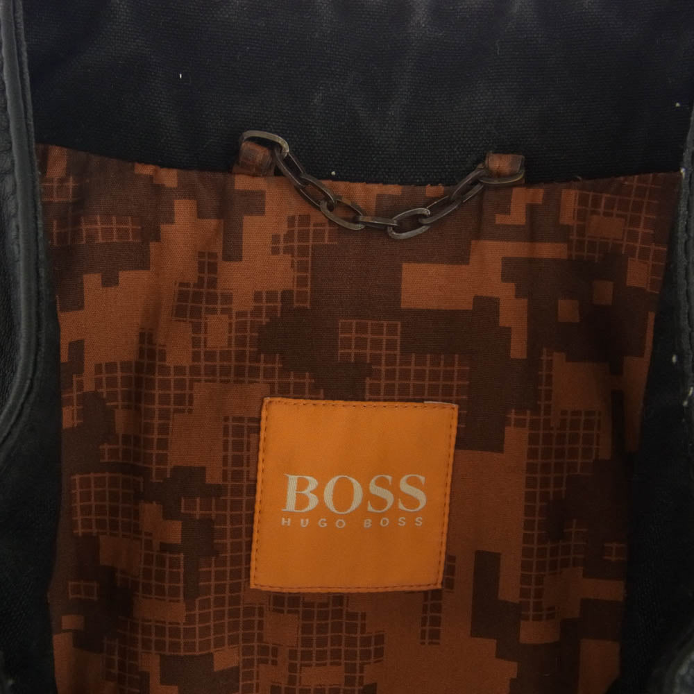HUGO BOSS ヒューゴボス 10170889 Jips5 ラムレザー シングルライダース ジャケット ブラック系 DE 46【中古】